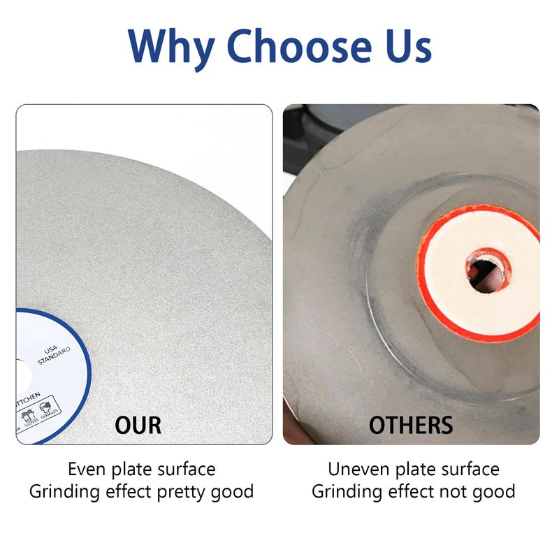 SCOTTCHEN Diamond Flat Lap Wheel 8" x 1/2" Grinding Sanding Disc Lapping Polishing Disc-240 Grit - Image 4